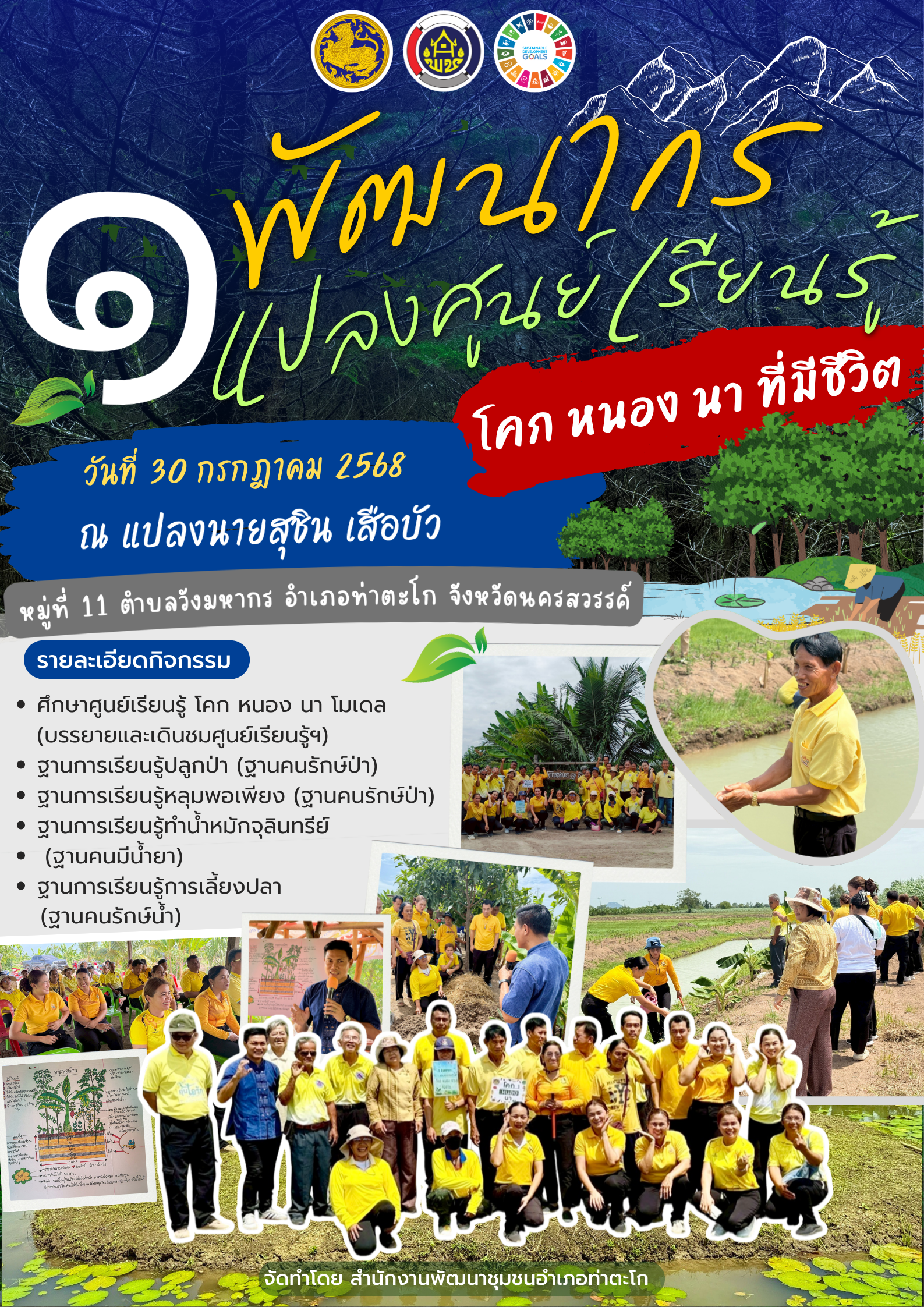 1 พัฒนากร 1 แปลงศูนย์เรียนรู้ โคก หนอง นา ที่มีชีวิต ต.วังมหากร